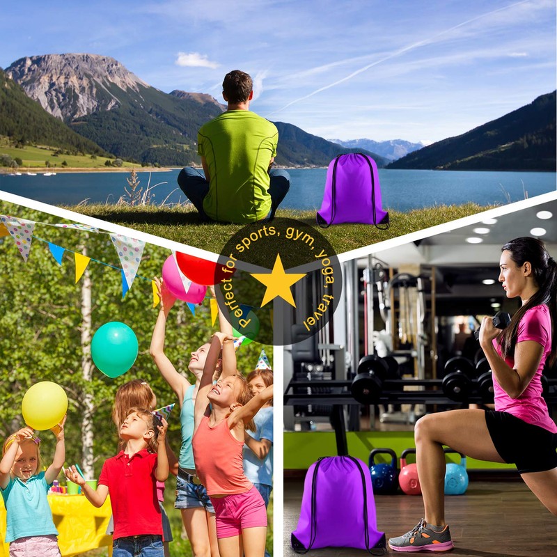 FEPITO 2/12/15 Pack Drawstring Backpack Bags Sack Cinch Bag String