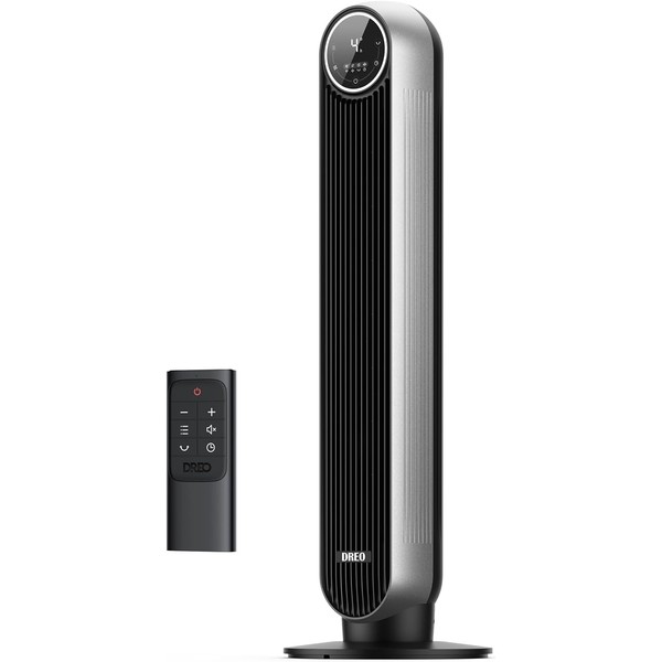 Dreo Bladeless Tower Fan - 25ft/s, 4 Speeds, 4 Modes,