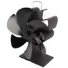 6 Blade Stove Eco Fan Black Self Starting High Temperature