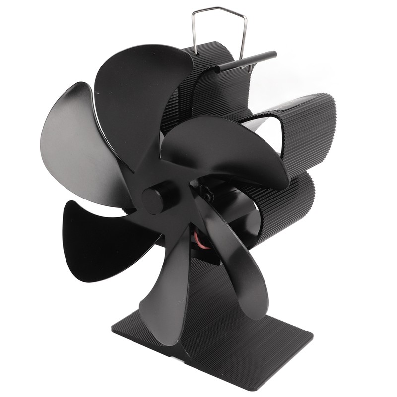 6 Blade Stove Eco Fan Black Self Starting High Temperature