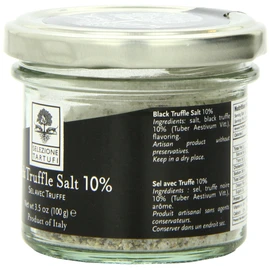 Selezione Tartufi Black Truffle Sea Salt 10% - Truffle Salt for Finishing & Cooking (3.5 Ounces)