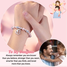 UNGENT THEM Daughter Gifts from Dad Daddy Father Easter Valentines Birthday Daughter Bracelet