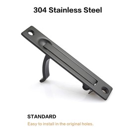 Lethato Pocket Door Hardware Black, Pocket Door Lock with Pull, Pocket Door Latch, Matte Black Contemporary Pocket Door Privacy Lock(1 Pack, Square)