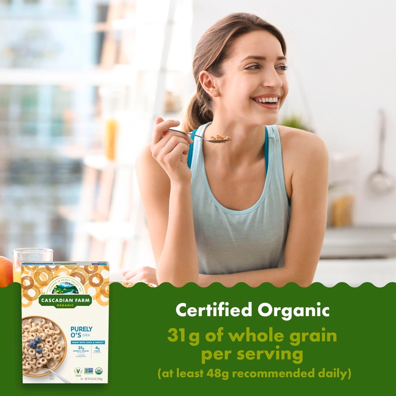 Cascadian Farm Organic Purely O's Cereal, 8.6 ounces