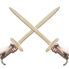 Adventure Awaits! Wooden Toy Sword for Kids with Jute Wrapped Handle | 2 Pack | Lightweight and Durable for Imaginative Kids | Set of 2