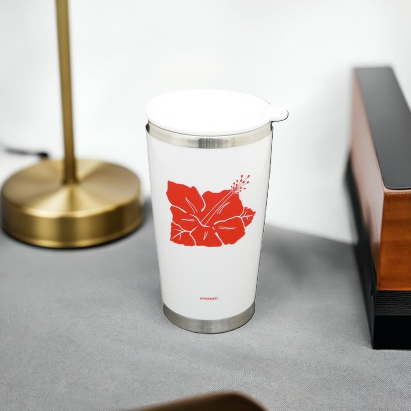 HANAHANA Stainless Steel Tumbler, Bottle, White, Hibiscus, Goods, Slots, Character,