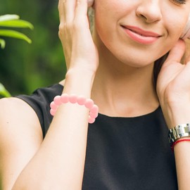 DIYOMR 100Pcs Silicone Beads, Single Color Beads Silicone Round Beads Rubber Craft Beads Bracelet Necklace Beads for Keychain Jewelry Lanyard DIY Crafts Making (12mm,Pink)