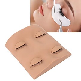 Yosoo Práctica de Extensión de Pestañas, Práctica de Extensión de Pestañas Postizas Cabeza de Maniquí con Párpados Extraíbles para Entrenamiento de Maquillaje Máscaras de(Color de Piel)