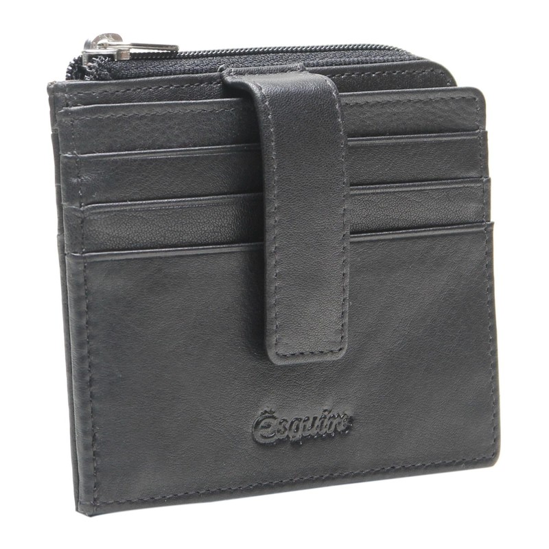 Esquire Oslo Credit Card Holder RFID Leather 10.5 cm, black,
