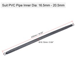 sourcing map Spring Tube Bender, 16.15mm OD 430mm Length High Carbon Steel A-Type for 16.5-20.5mm ID PVC Pipe