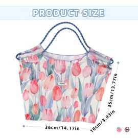 Energather Womens Tote Bag, Cotton Large Tote Bags for Women and Girls, Colorful Womens Totes Bag Purse with Flower Patterns (style 2)