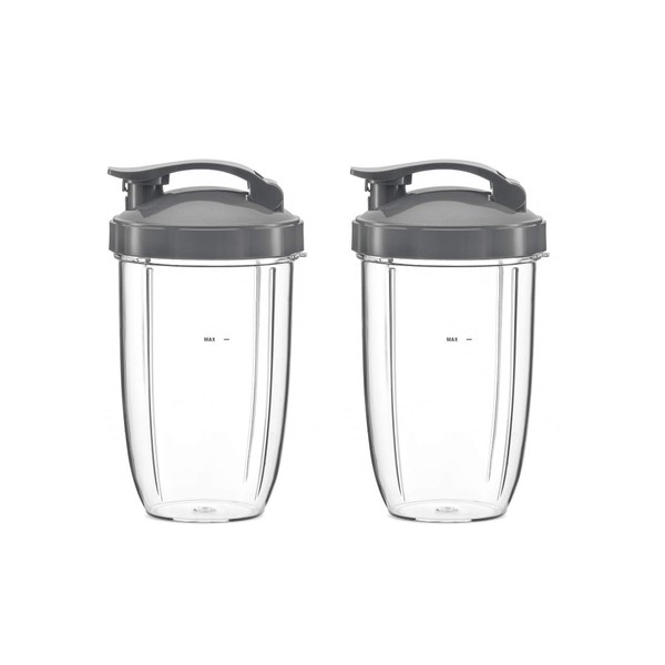 Poweka 24oz Tall Cups Compatible with Nutribullet Accessory Kit with Flip Top to-Go Lid for Compatible with NutriBullet 600W/900W Blender Juicer Spare Parts