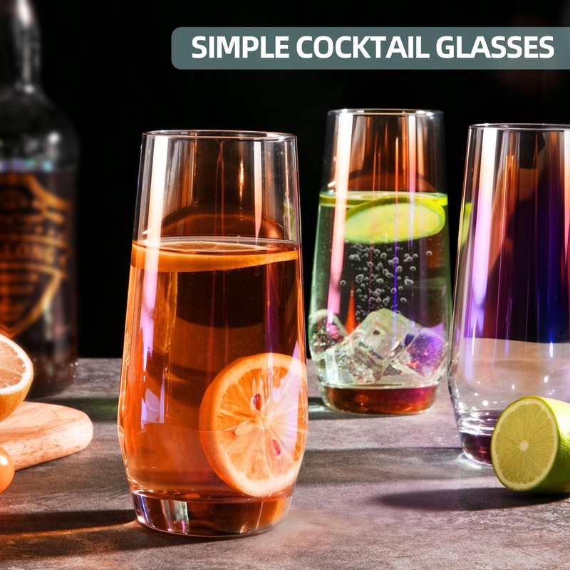 SHOWLOUE 18.3 oz Large Drinking Glasses, 6PCS Tall Glass Sets,