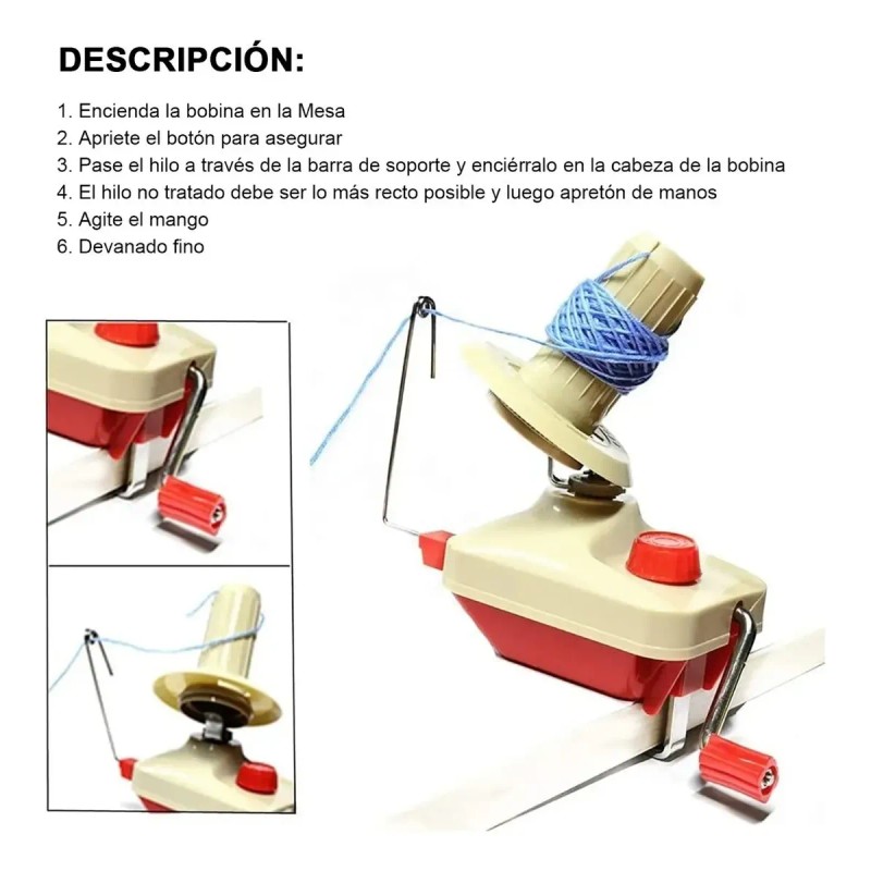 Kit Devanadora De Estambre Manual Bobinadora De Bolas Hilo