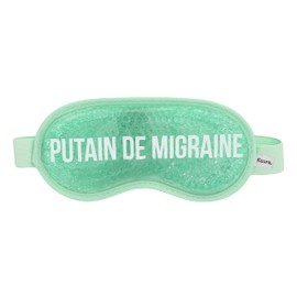 FISURA - Migraine Velcro Strap P*tain de migraine Green Cold Gel Mask Gel Mask for Swollen Eyes and Dark Circles Under Eyes Cold Eye Mask with Message 18.5cm x 9cm