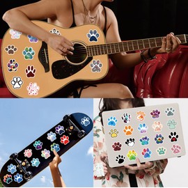 60PCS Stickers for Paw Print,Paw Print Stickers,Teens Boys and Girls Sticker Pack Vinyl Skateboard Guitar Door Laptop Luggage Car Bike Water Bottle Birthday Party Supplies Stickers
