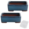 Bonsai Planter 5.5" Small Glazed Pots Succulent Set of 2
