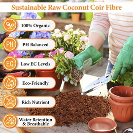 Legigo 10LBS Organic Coco Coir Brick for Plants- 100% Natural Compressed Coconut Coir Brick with Low EC & pH Balance, Coco Coir Fiber Grow Medium Potting Soil for Herbs, Flowers, Plants and Reptile