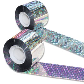 Vxcvzv 2 Rolls Bird Scarer Tap,Double Sided Reflective Bird Deterrent Scare Tapes, Long-lasting Bird Scaring Tape for Gardens Farms Orchard (160M)