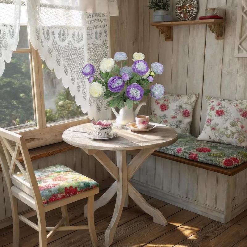 FAICOIA 6 Pcs Artificial Flowers Silk Peony Rose Single Stem