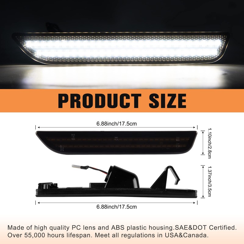 Gempro LED Rear Side Marker Lights for Ford Mustang 2010-2014