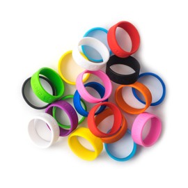 GRIFITI Elastic Band Joes 2 x .5 Inches Flat 1.25" Diameter 4" Circumference Small Silicone Rubber Bands Rings Gasket Bottle Food Cooking Durable Office Boxes Wraps 20 Pack Assorted Colorful High Strong Rubberbands Heavy Round Siliconebands