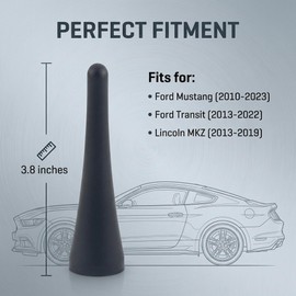 3.8" Short Antenna for Ford Transit 2013-2023 & Ford Mustang 2010-2014, AM/FM Radio Aluminum Antenna for Mustang Transit 150 250 Accessories