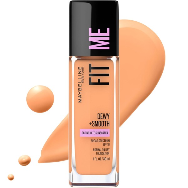 Maybelline Fit Me Dewy Smooth Foundation, Soft Honey, 1 fl.