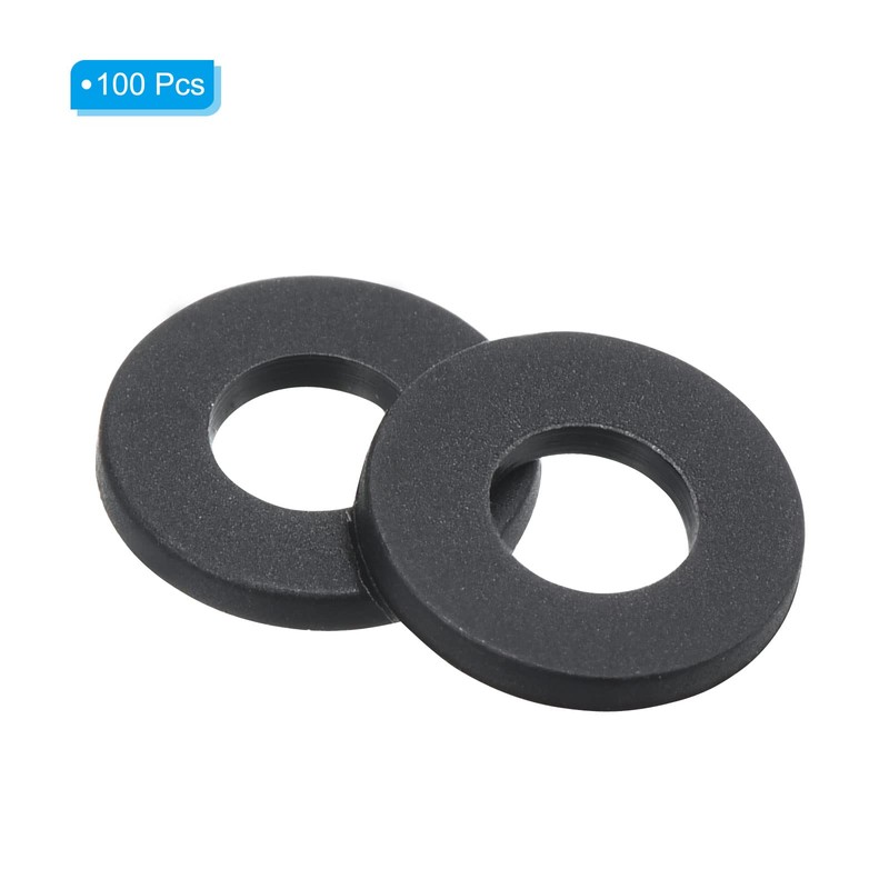 PATIKIL M4 Nylon Flat Washers 100-Pack 4mm Inner Diameter 9mm