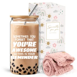 EUJTCO Thoughtful Thank You Gift Box for Women, Inspirational Gifts You Are Awesome Gift Set with Glass Cup, Birthday Mothers Day Present for Friends