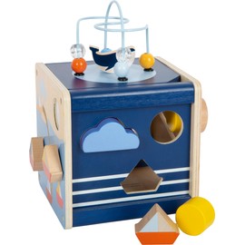 small foot Motor Skills Cube Large Ocean Made of Wood, Maritime Motor Skills Toy for Toddlers from 12 Months, 12312