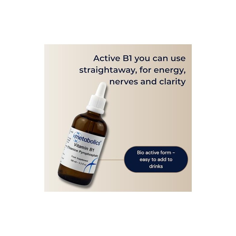 Vitamin B1 Liquid 100ml | Active Thiamine Pyrophosphate Vegan