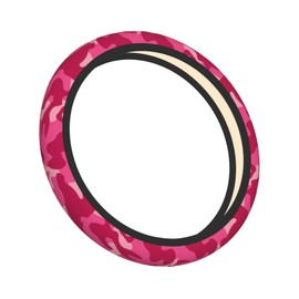Pink Camo Pattern Steering Wheel Cover for Women Men Girls Car Accessories Decor Anti-Slip Neoprene Auto Steering Wheel Covers Protector Universal 15 Inch