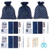INFUNLY 3 Set Sashiko Drawstring Bag Kit DIY Sashiko Embroidery