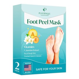 PLANTIFIQUE Peach Foot Peel Mask - Foot Mask for Dry Feet - Callus Remover - Foot Exfoliating Mask - Dead Skin Remover - Peeling -Dermatologist Tested:_Vitamin 2-pack