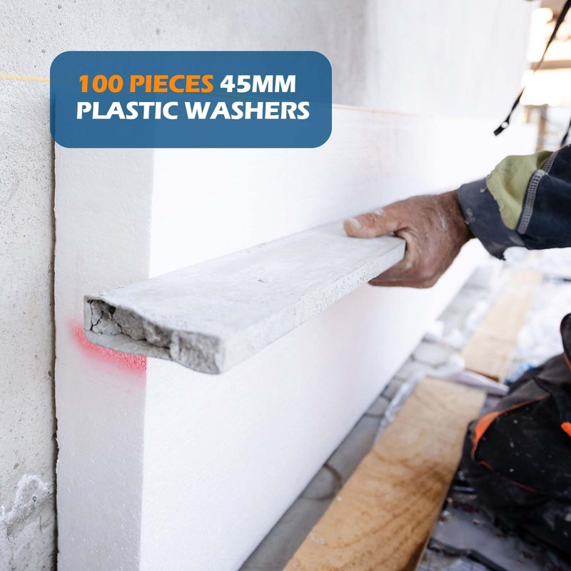 MOKIDO Pack of 100 Plastic Washers 45 mm PP Washers