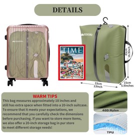 YEEKORO Vacuum Bags for Travel, Professional IP67 Reusable Vacuum Compression Bags for Travel Suitcases and Backpack, Durable Space Saver Bag (1 PACK, No Pump)