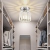 ZYDTRIP Small Crystal Ceiling Light, Silver Crystal Chandelier Modern LED