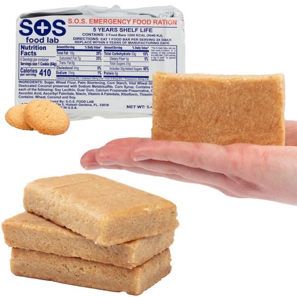 SOS Food Lab Emergency Food Bar - 1200 Calorie Ration