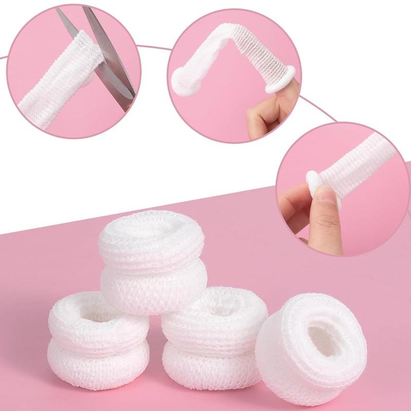 BTGOU 30pcs Bobs Thumb Bandage Finger Bandage Tubular White Cotton