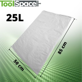 ToolSpace 5 x Polypropylene Fabric Bags, Polypropylene Fabric 85 x 50 cm - Propylene Bags 25 kg Ideal for Feed, Cereals, Coal, Eco Powder Storage of Loose Items, Goods Transport Bag