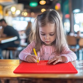 Playtastic Magnetspielzeug: Magnetische Reise-Zeichentafel, Stift & Vorlagen, 31 x 25,5 cm, rot (Maltafeln)