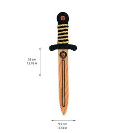 Liontouch WoodyLion Sword, Gold & Black – Small | Woodlike Foam Toy For Pretend Play In The Woods | Safe And Flexible Weapons & Battle Armour For Dress Up & Costumes For Kids