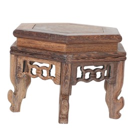 KONTONTY Tea Pot Base Mon Wooden Display Stand Storage Base for Flower Pot Home Office Decor Sturdy Elegant