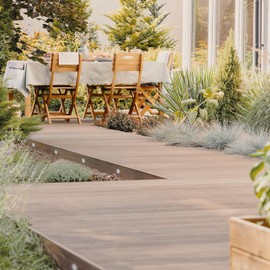 firstchoicelighting Set of 10-15mm LED Decking Plinth Ground Light Kit with Dusk Dawn Sensor, Stainless Steel, Cool White 6500K, IP67 Waterproof Recessed Outdoor Garden Bathroom Kitchen