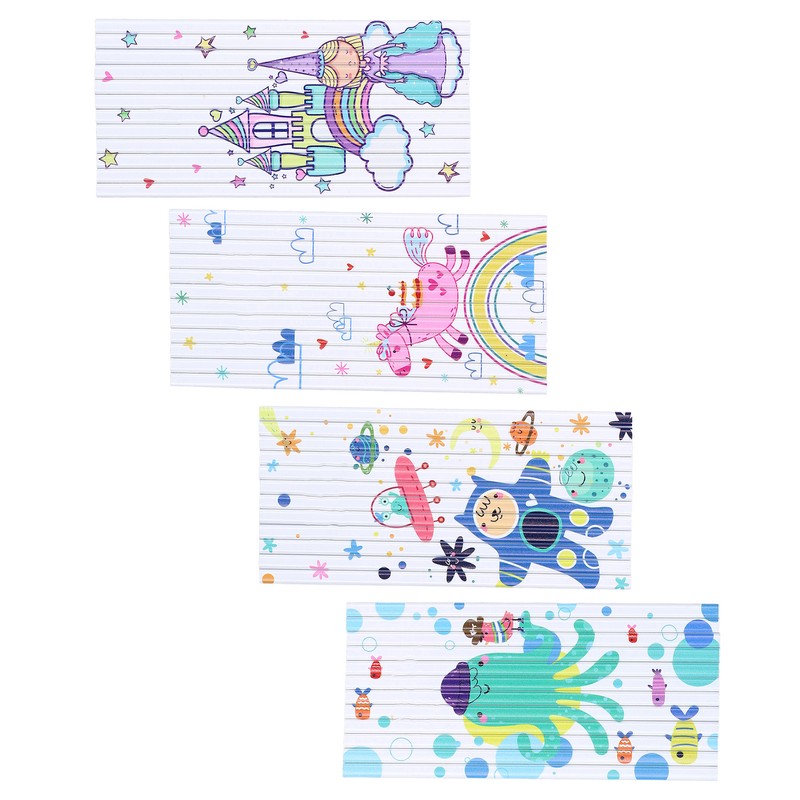 48Pcs Pencil Set Cute Puzzle Comfortable Grip Quadrilateral Design Cartoon
