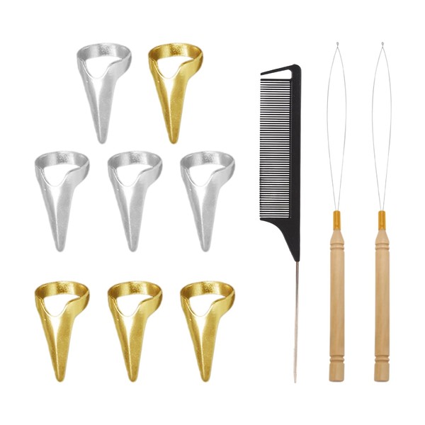 1 Comb, 8 Braiding Finger Cots and 2 Crochet Hooks,