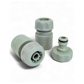 LIVLIG Kunststoff Schlauchverbinder für Gartenschlauch 1/2 Zoll im Set, Gummierte Gartenschlauch Kupplung, Grün