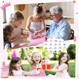 Jerify 2 Boxes Kids Rings for Girls Little Girl Dress up Rings Bulk Adjustable Jewelry Pretend Play Princess Jewel with Box for Kids Party Favors Gifts Costume Accessories Assorted (Heart Style)