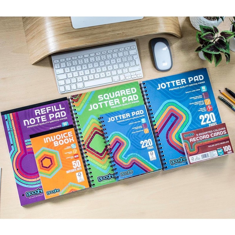 Booghe A5 Lined Jotter Notepad - Cover Wire-Bound Notepads with